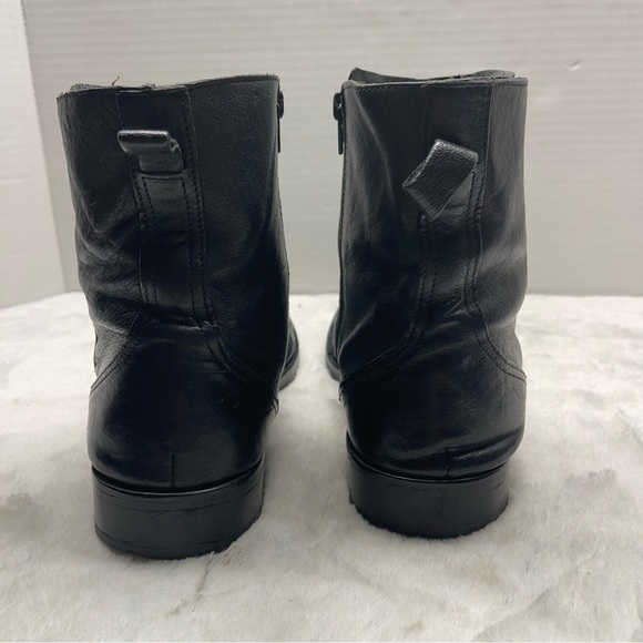 Vero Cuoio Mens Black Leather Almond Toe Made In Italy Size 8.5 - Picture 5 of 14